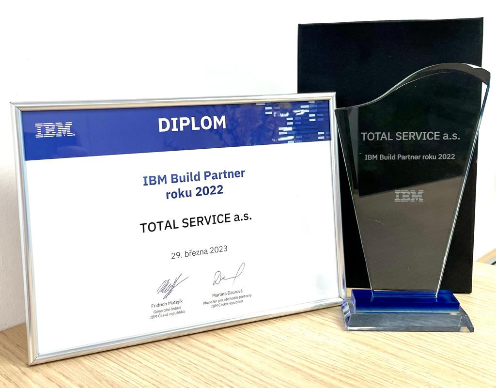 TOTAL SERVICE získal ocenění IBM Build Partner roku 2022